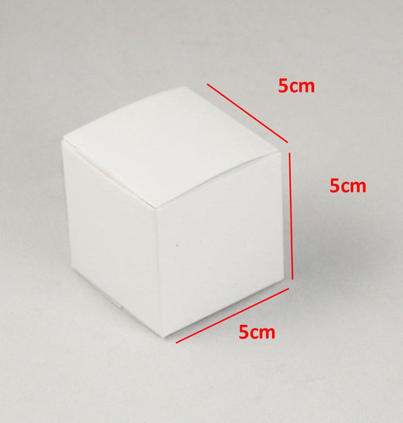 100 Pack Of White 5Cm Square Cube Card Gift Box - Folding Packaging Small Rectangle/Square Boxes For Wedding Jewelry Party Favor Model Candy Chocolate Soap
