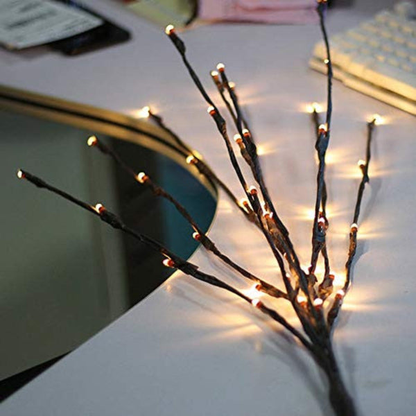 String Lights 10 Sets Of Led Light Bunch Stem Warm White Battery Fairy Lights 50Cm High 20 Bulbs Petals