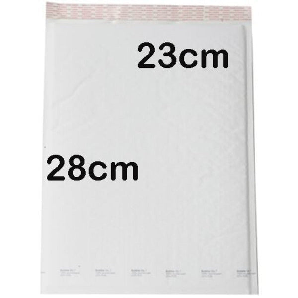 100 Piece Pack - 28 X 23Cm White Bubble Padded Envelope Bag Post Courier Mailer Shipping Safe Fragile Self Seal