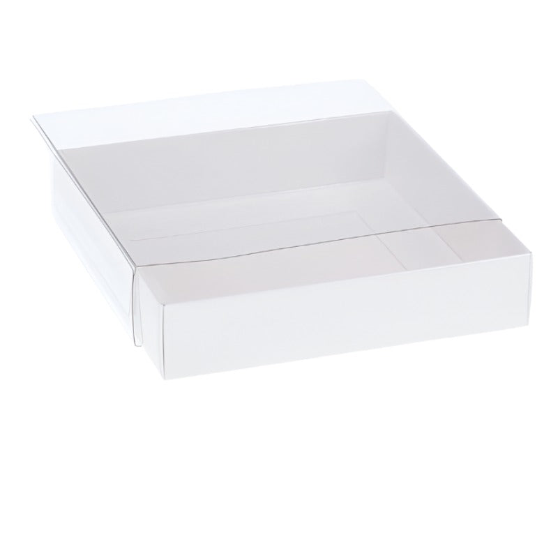 Gift Boxes 50 Pack Of 15Cm Square Invitation Coaster Favor Function Product Presentation Cookie Biscuit Patisserie Gift Box 4Cm Deep White Card With