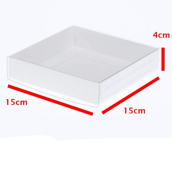 Gift Boxes 50 Pack Of 15Cm Square Invitation Coaster Favor Function Product Presentation Cookie Biscuit Patisserie Gift Box 4Cm Deep White Card With