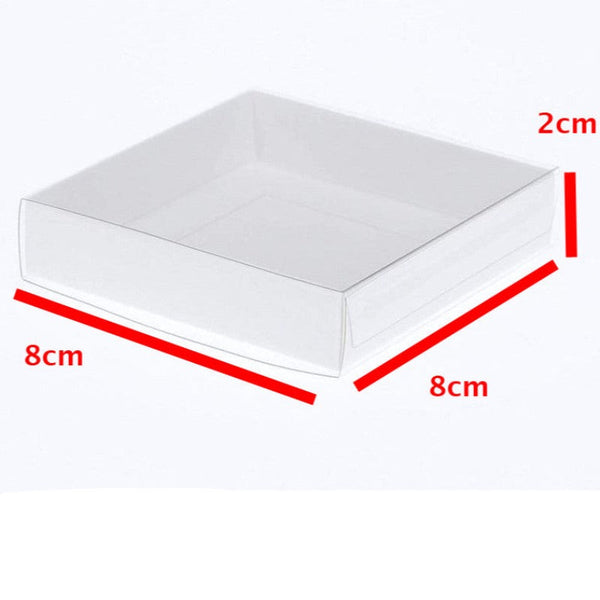 Gift Boxes 50 Pack Of 8Cm Square Wedding Invitation Coaster Favor Function Product Presentation Cookie Biscuit Patisserie Gift Box 2Cm Deep White Ca