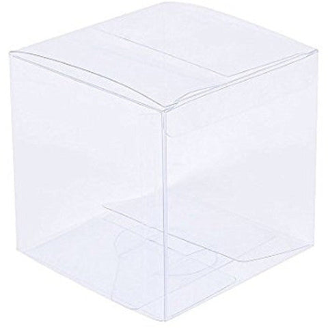 50 Pack Of 12Cm Square Cube Box - Large Bomboniere Exhibition Gift Product Showcase Clear Plastic Shop Display Storage Packaging