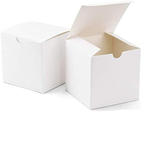 50 Pack Of White 5Cm Square Cube Card Gift Box - Folding Packaging Small Rectangle/Square Boxes For Wedding Jewelry Party Favor Model Candy Chocolate Soap
