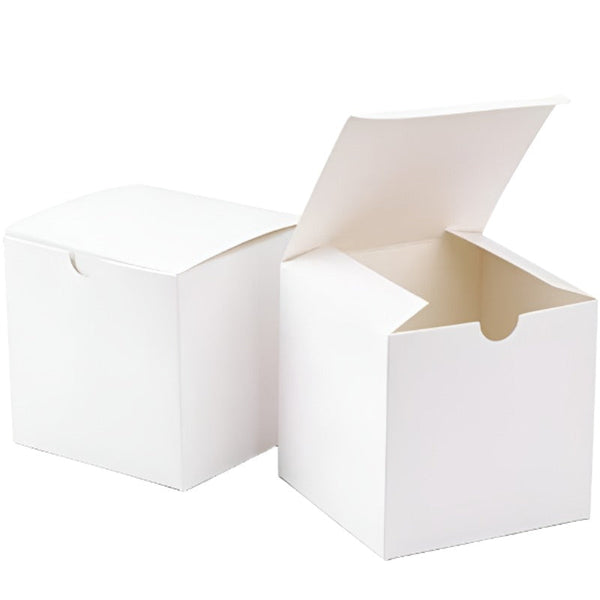 50 Pack Of White 8X8x8cm Square Cube Card Gift Box - Folding Packaging Small Rectangle/Square Boxes For Wedding Jewelry Party Favor Model Candy Chocolate Soap