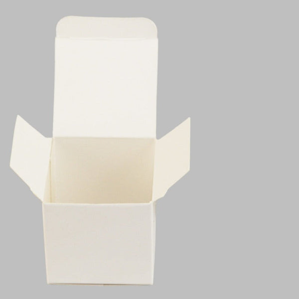 50 Pack Of White 8X8x8cm Square Cube Card Gift Box - Folding Packaging Small Rectangle/Square Boxes For Wedding Jewelry Party Favor Model Candy Chocolate Soap
