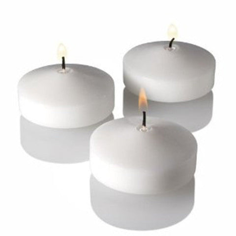50 Pack Of 6 Hour White Floating Candles - 5.8Cm Diameter Wedding Party Decoration