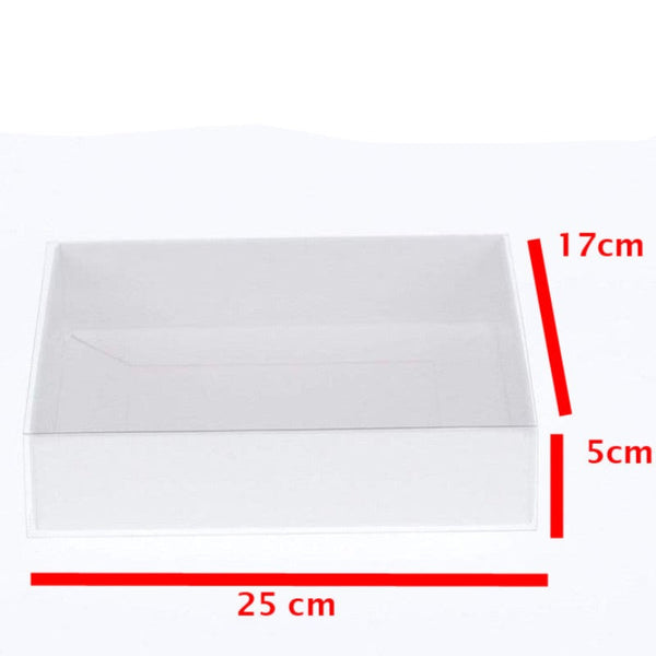 Gift Boxes 50 Pack Of White Card Box Clear Slide On Lid 17 X 25 5Cm Large Beauty Product Gift Giving Hamper Tray Merch Fashion Cake Sweets Xmas