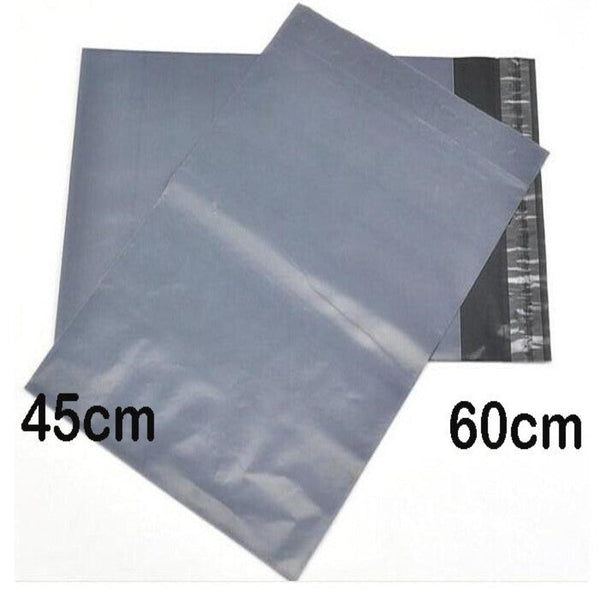 100 Bulk Buy Pack - 600X450 Mm Large Grey Plastic Mailing Satchel Courier Bag Shipping Poly Postage Self Seal