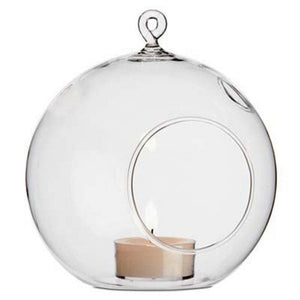 Candle Holders & Accessories 24 Bulk Buy Of Hanging Clear Glass Ball Tealight Candle Holder 10Cm Diameter / High Wedding Globe Decoration Terrarium