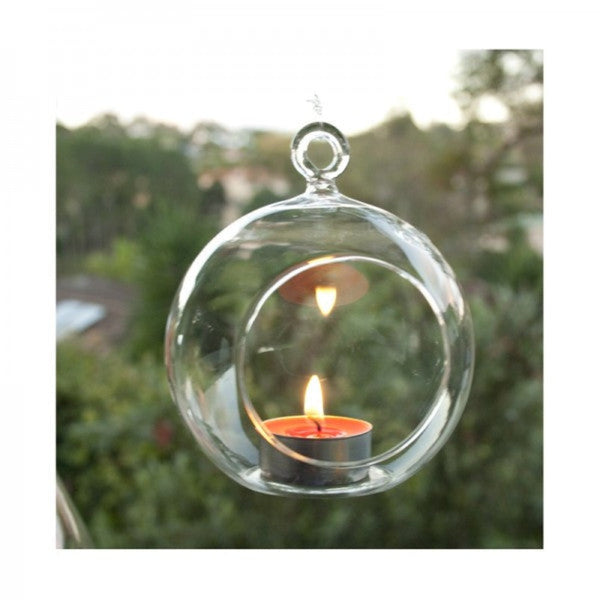 Candle Holders & Accessories 24 Bulk Buy Of Hanging Clear Glass Ball Tealight Candle Holder 10Cm Diameter / High Wedding Globe Decoration Terrarium