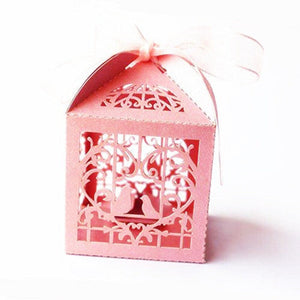 Gift Boxes 100 Piece Pack Pink Dove Bird Heart Baby Birth Naming Ceremony Bomboniere Favor Lolly Gift Card Box