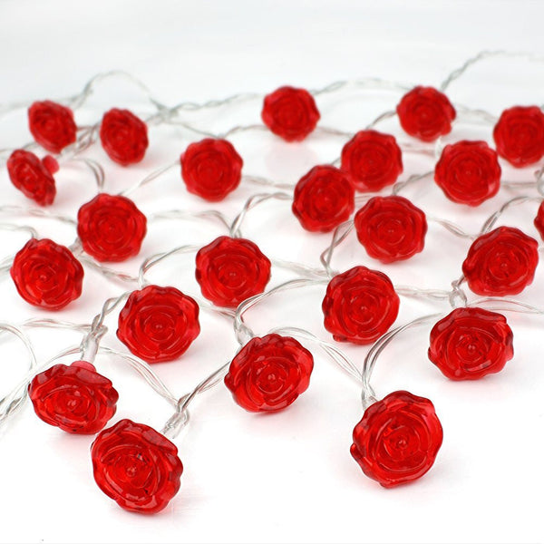 Seasonal Decorations Red Rose Battery String Fairy Light Party Night Wedding Decoration