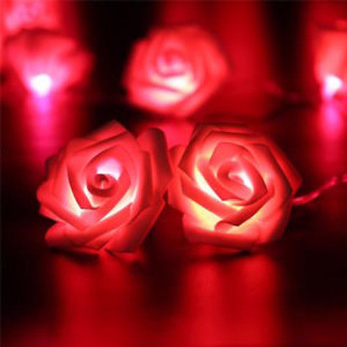 Seasonal Decorations Red Rose Battery String Fairy Light Party Night Wedding Decoration