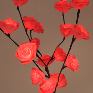 1 Set Of 50Cm H 20 Led Red Rose Tree Branch Stem Fairy Light Wedding Event Party Function Table Vase Centrepiece Decoration