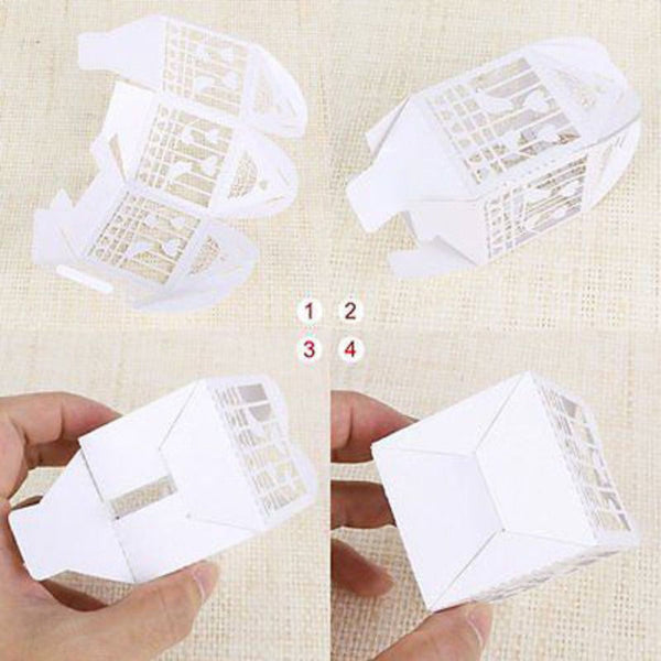 Gift Boxes 100 Piece Pack White Dove Bird Heart Wedding Bomboniere Favor Lolly Gift Card Box