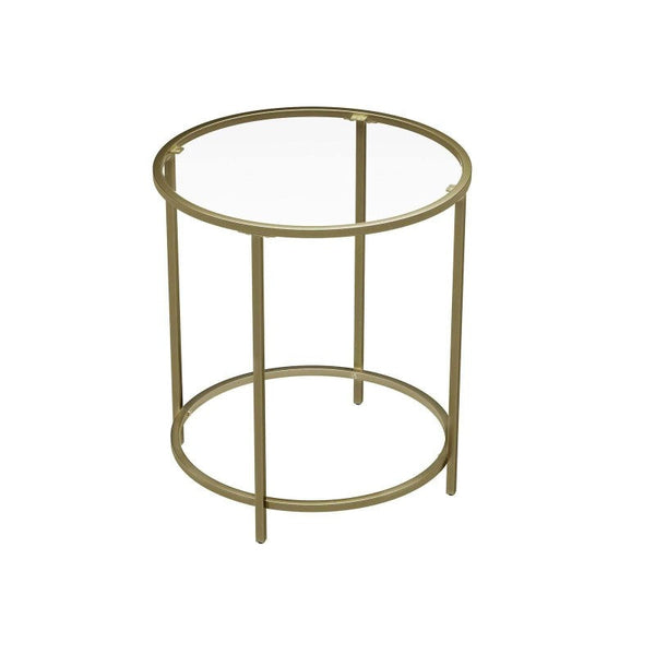 Side Tables Vasagle Round Side Table With Tempered Glass Top