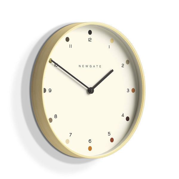 Wall Clocks Newgate Mr Clarke Clock Pale Wood Dot Dial