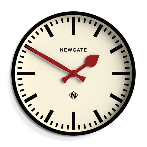 Wall Clocks Newgate Universal Wall Clock Railway Dial Black