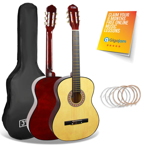 Acoustic Guitars 3Rd Avenue Full Size Classical Guitar Pack Natural