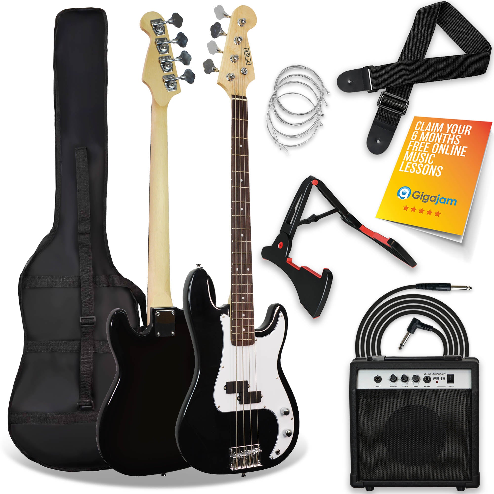 Electric Guitars 3Rd Avenue Bass Guitar Pack