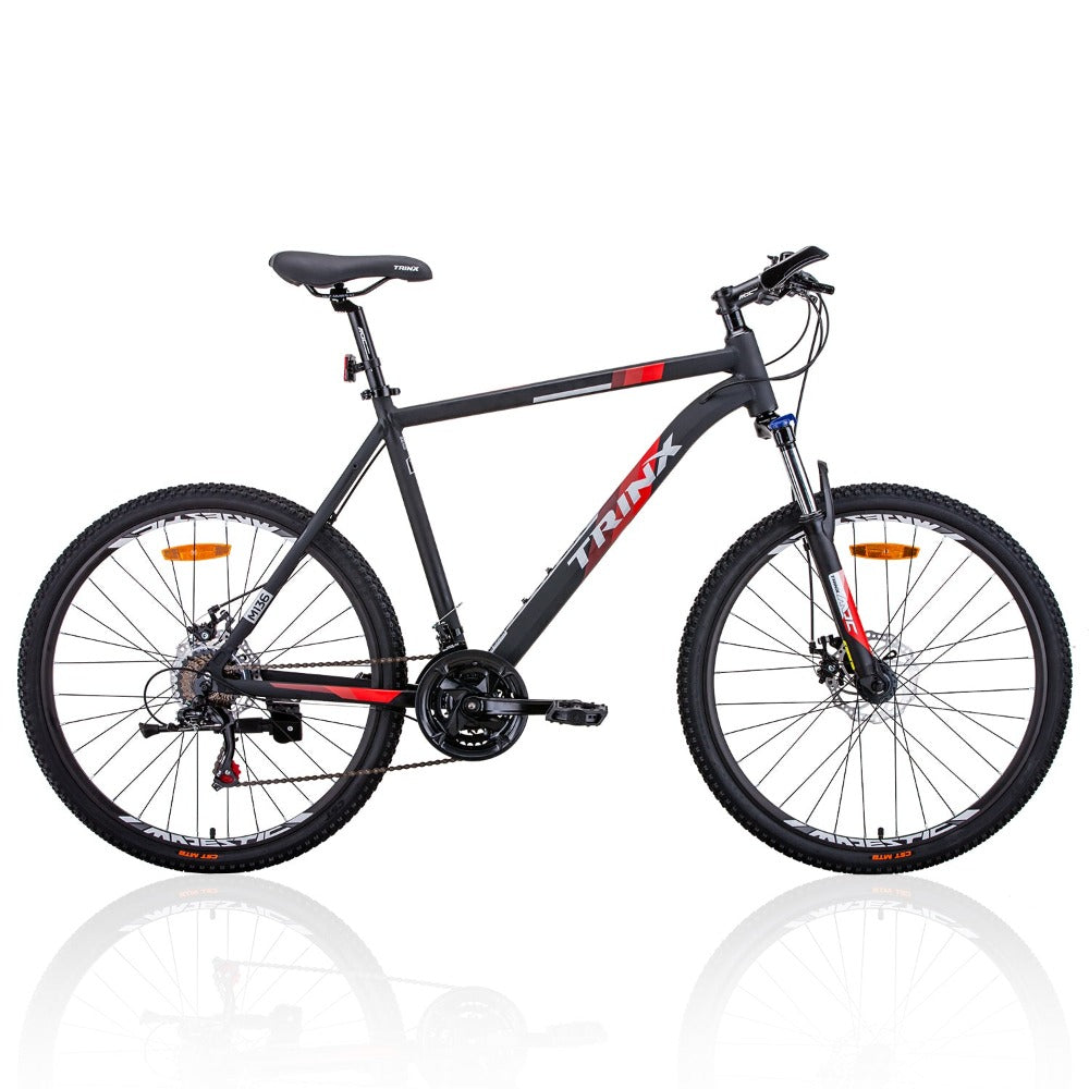 Trinx Mtb Mens Mountain Bike 26 Inch Shimano Gear 21-Speed [Colour: Matt Black White/Red] [Size Of Frame: Inches]