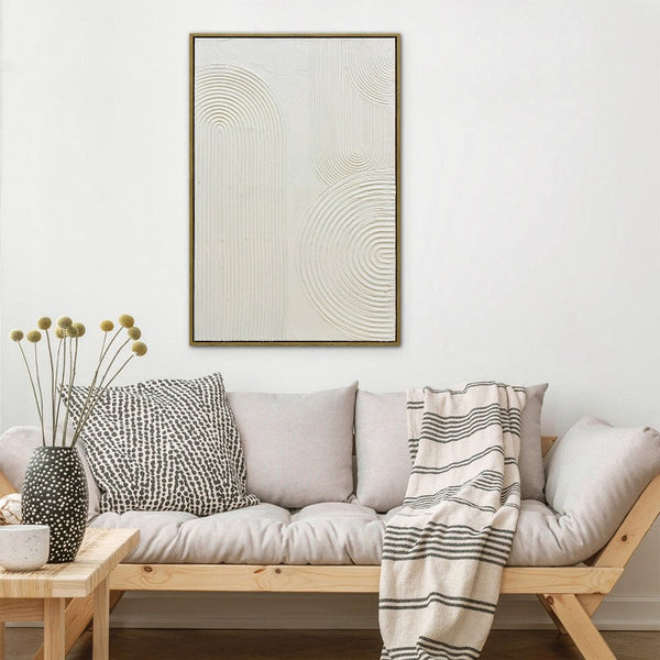 Posters & Prints 60X90cm Ephemeral Echoes Of Continuity Dark Wood Framed Hand Painted Canvas Wall Art