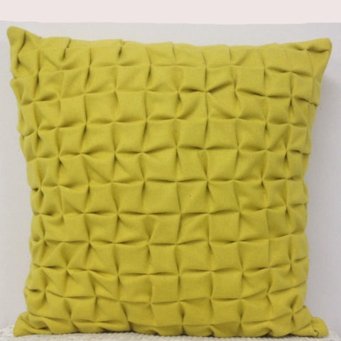 En Flux Mustard Yellow 3D Textured Cushion Cover