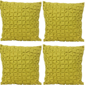 Cushion Covers En Pack Of 4 Flux Mustard Yellow 3D Textured 45Cm X