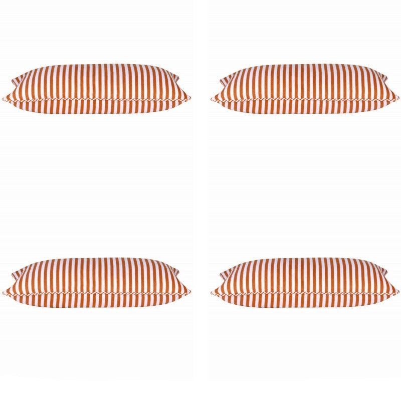 Cushion Covers Pack Of 4 Dandi Orange & White Rectangle