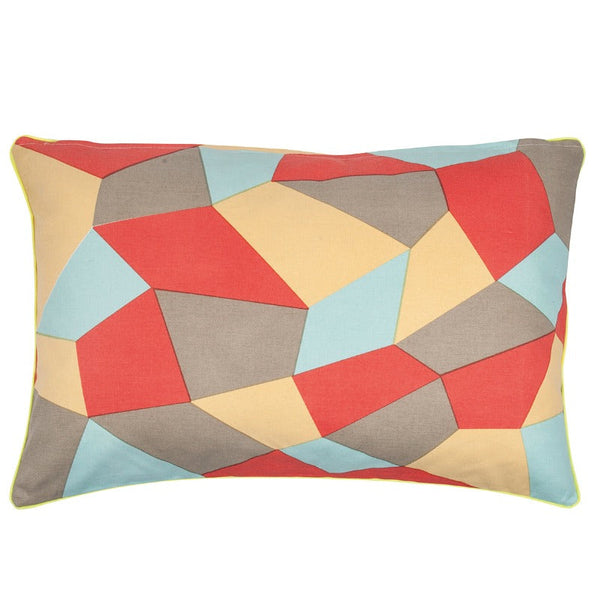 Cushion Covers Pack Of 4 Geo Beige Geometric Design 40X60cm Rectangle