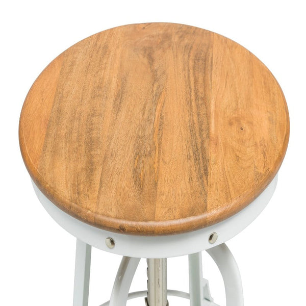 Benches Bar Stools White Bar Stool Hamptons Style Height Adjustable And Swivel With Natural Wood Top