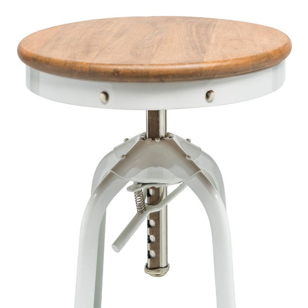 Benches Bar Stools White Bar Stool Hamptons Style Height Adjustable And Swivel With Natural Wood Top