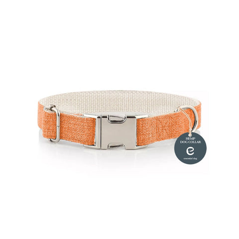 Leads & Head Collars Natural Hemp & Cotton Dog Collar (Orange Burst)