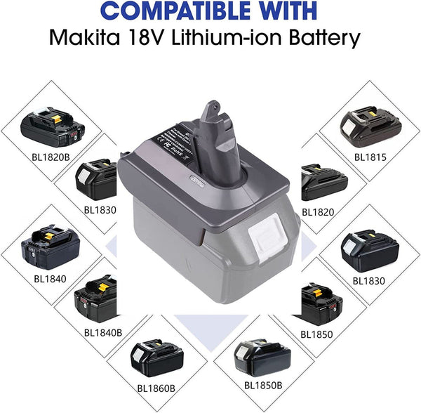 Vacuum Cleaner Parts Makita 18V To Dyson V6, Dc58 & Dc59 Battery Converter / Adapter