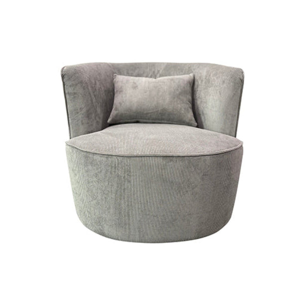 Sofas, Armchairs & Couches Miami Arm Chair Grey Fabric Upholstery Stripe Design Wooden Structure Rotating Metal Chassis