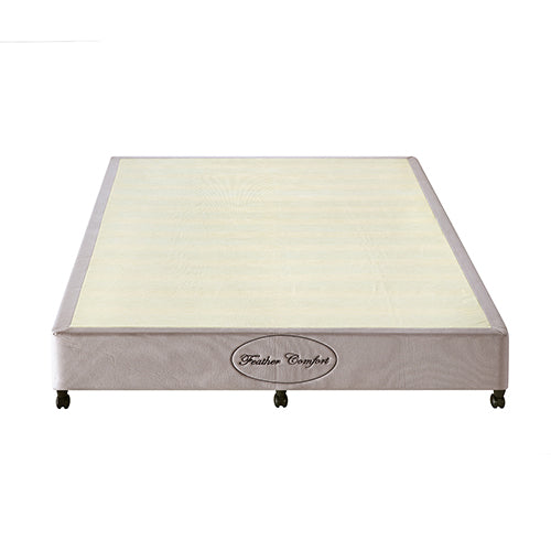 Double Bed Frames Mattress Base Ensemble Double Size Solid Wooden Slat In Beige With Removable Cover