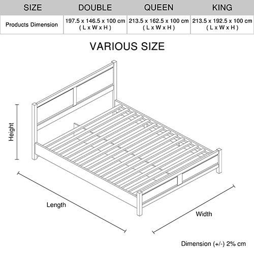 Queen Bed Frames Queen Size Bed Frame Natural Wood Like Mdf In Oak Colour