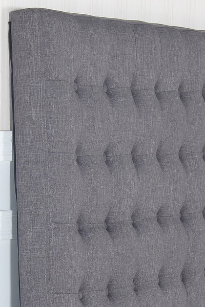 Queen Bed Frames Bed Head Queen Charcoal Headboard Upholstery Fabric Tufted Buttons