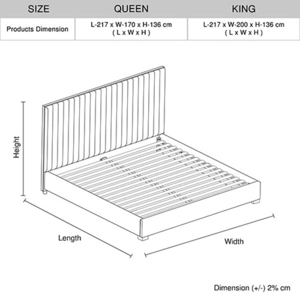 Queen Bed Frames Hillsdale Bed Frame Polyester Fabric Padded Upholstery High Quality Slats Polished Stainless Steel Feet