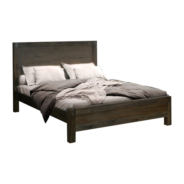 Double Bed Frames Bed Frame Double Size In Solid Wood Veneered Acacia Bedroom Timber Slat Chocolate