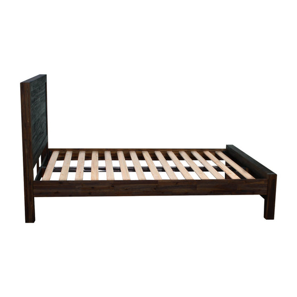 Double Bed Frames Bed Frame Double Size In Solid Wood Veneered Acacia Bedroom Timber Slat Chocolate