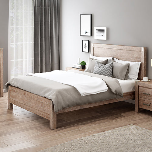 King Single Bed Frames Bed Frame King Single Size In Solid Wood Veneered Acacia Bedroom Timber Slat Oak