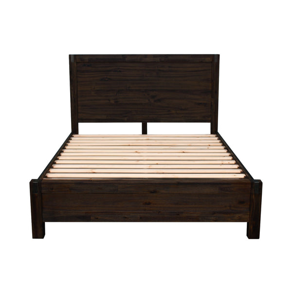 Queen Bed Frames Bed Frame Queen Size In Solid Wood Veneered Acacia Bedroom Timber Slat Chocolate