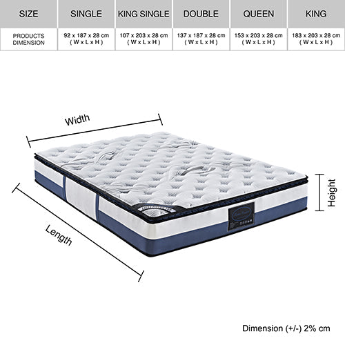 Mattresses Double Mattress Latex Pillow Top Pocket Spring Foam Medium Firm Bed