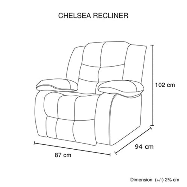 Sofas, Armchairs & Couches Chelsea 1R Seater Finest Leatherette Recliner Feature Console Led Light Ultra Cushioned