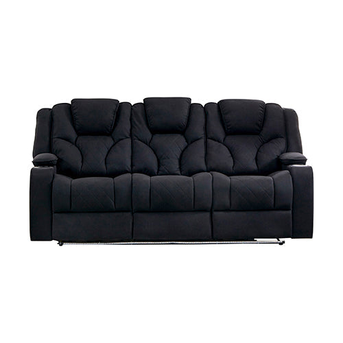 Sofas, Armchairs & Couches 3 2 Seater Electric Recliner Stylish Rhino Fabric Black Lounge Armchair With Led