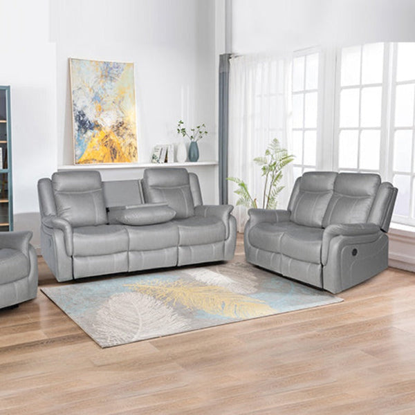 Sofas, Armchairs & Couches 3 2 Seater Finest Grey Fabric Recliner Sofa Sturdy Construction Metal Mechanism