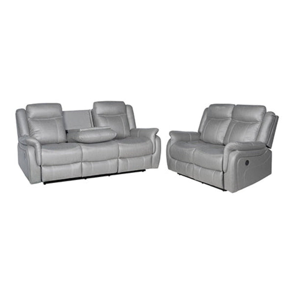 Sofas, Armchairs & Couches 3 2 Seater Finest Grey Fabric Recliner Sofa Sturdy Construction Metal Mechanism