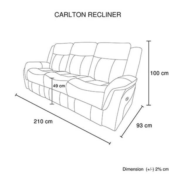 Sofas, Armchairs & Couches 3 2 Seater Finest Grey Fabric Recliner Sofa Sturdy Construction Metal Mechanism